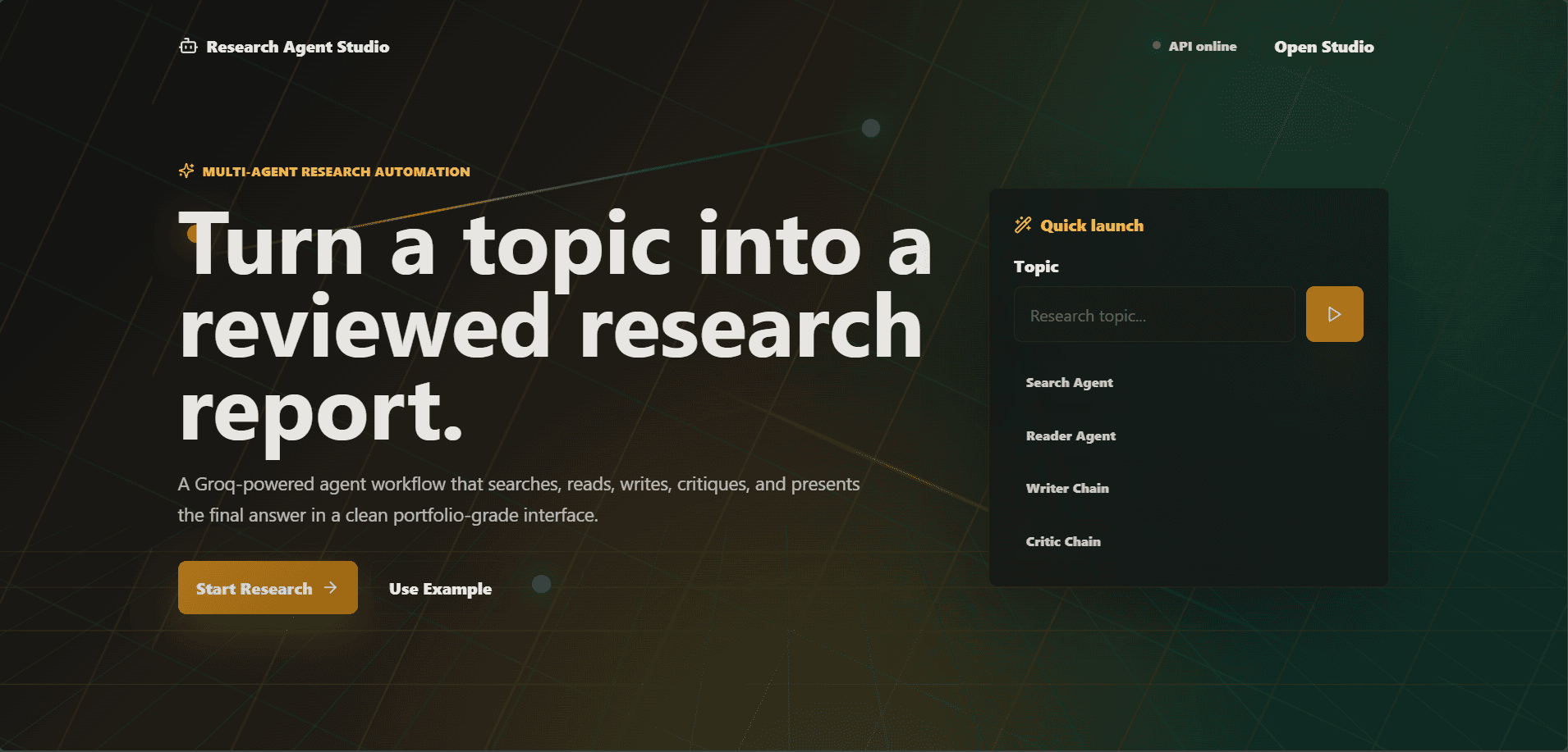 Research Agent Studio cover